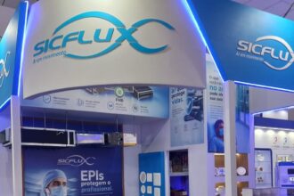 Estande da Sicflux na Hospitalar, que acontece na São Paulo Expo