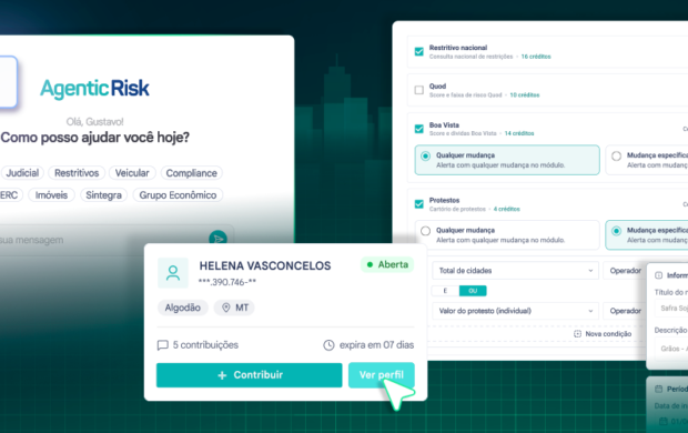 Novos módulos do AgRisk fazem parte da infraestrutura de decisão de crédito.